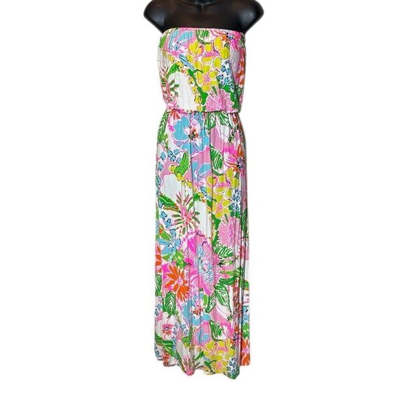 Lilly Pulitzer Dresses & Skirts - Lilly Pulitzer women’s xs strapless nosey posey vibrant colorful‎ floral dress